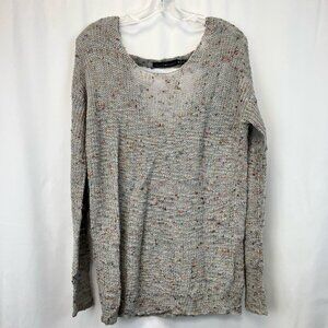 Derek Heart Womens Pullover Sweater Multicolor Open Lace Up Back Long Sleeve M